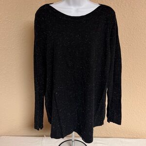 4/$15 Chico's Black/Silver Speckled Long Sleeve Sweater